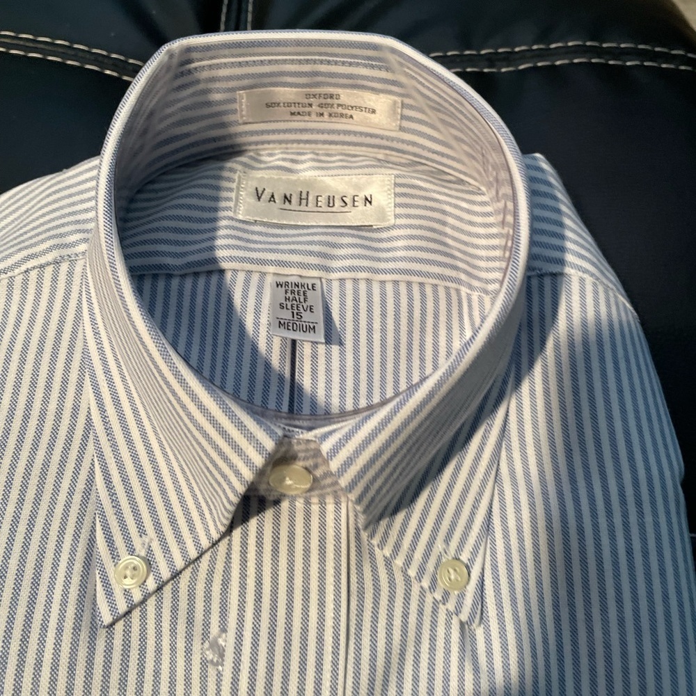 Men Shirt Van-Heusen Wrinkle Free Half Sleeve
